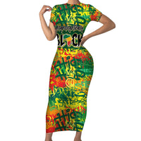 Personalized Colorful African Unapologetically Black Family Matching Short Sleeve Bodycon Dress and Hawaiian Shirt - Wonder Print Shop
