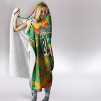 Personalized Colorful African Unapologetically Black Hooded Blanket