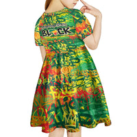 Personalized Colorful African Unapologetically Black Kid Short Sleeve Dress - Wonder Print Shop