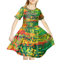Personalized Colorful African Unapologetically Black Kid Short Sleeve Dress - Wonder Print Shop