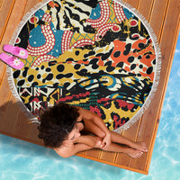 Africa Animal Pattern Beach Blanket - Wonder Print Shop