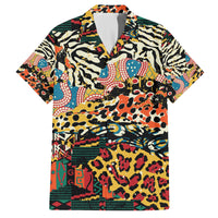 Africa Animal Pattern Family Matching Off Shoulder Short Dress and Hawaiian Shirt - Wonder Print Shop