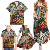 Africa Animal Pattern Family Matching Summer Maxi Dress and Hawaiian Shirt - Wonder Print Shop