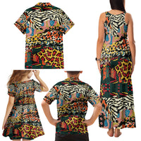 Africa Animal Pattern Family Matching Tank Maxi Dress and Hawaiian Shirt - Wonder Print Shop