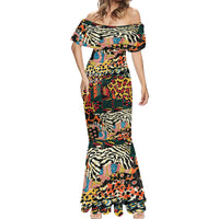 Africa Animal Pattern Mermaid Dress - Wonder Print Shop