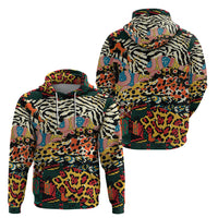 Africa Animal Pattern Zip Hoodie - Wonder Print Shop