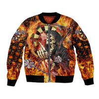 Personalised Skull Darts Bomber Jacket Death In Fire