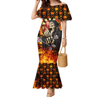 Personalised Skull Darts Family Matching Mermaid Dress and Hawaiian Shirt Death In Fire