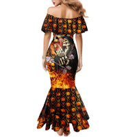 Personalised Skull Darts Family Matching Mermaid Dress and Hawaiian Shirt Death In Fire