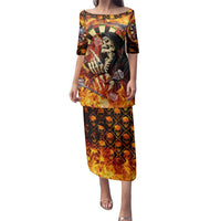 Personalised Skull Darts Family Matching Puletasi and Hawaiian Shirt Death In Fire