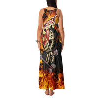 Personalised Skull Darts Family Matching Tank Maxi Dress and Hawaiian Shirt Death In Fire