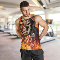 Personalised Skull Darts Men Tank Top Death In Fire