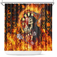 Skull Darts Shower Curtain Death In Fire