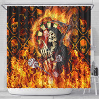 Skull Darts Shower Curtain Death In Fire