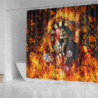 Skull Darts Shower Curtain Death In Fire
