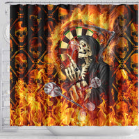 Skull Darts Shower Curtain Death In Fire
