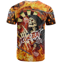 Personalised Skull Darts T Shirt Death In Fire