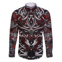 Celtic Wolf Fenrir Vikings Family Matching Off The Shoulder Long Sleeve Dress and Hawaiian Shirt Norse Mythology - Wonder Print Shop