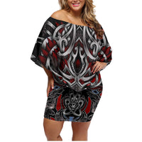 Celtic Wolf Fenrir Vikings Family Matching Off Shoulder Short Dress and Hawaiian Shirt Norse Mythology - Wonder Print Shop