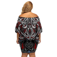 Celtic Wolf Fenrir Vikings Family Matching Off Shoulder Short Dress and Hawaiian Shirt Norse Mythology - Wonder Print Shop