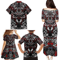 Celtic Wolf Fenrir Vikings Family Matching Puletasi and Hawaiian Shirt Norse Mythology - Wonder Print Shop