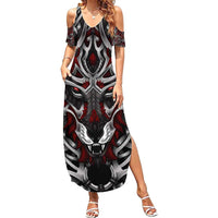 Celtic Wolf Fenrir Vikings Family Matching Summer Maxi Dress and Hawaiian Shirt Norse Mythology - Wonder Print Shop