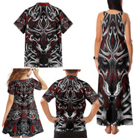 Celtic Wolf Fenrir Vikings Family Matching Tank Maxi Dress and Hawaiian Shirt Norse Mythology - Wonder Print Shop