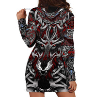 Celtic Wolf Fenrir Vikings Hoodie Dress Norse Mythology - Wonder Print Shop
