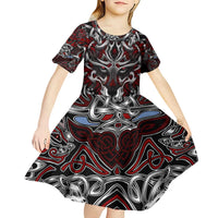 Celtic Wolf Fenrir Vikings Kid Short Sleeve Dress Norse Mythology - Wonder Print Shop