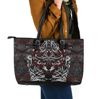 Celtic Wolf Fenrir Vikings Leather Tote Bag Norse Mythology - Wonder Print Shop