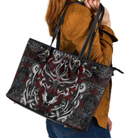 Celtic Wolf Fenrir Vikings Leather Tote Bag Norse Mythology - Wonder Print Shop