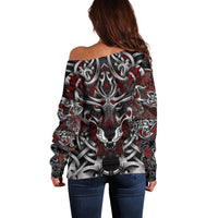 Celtic Wolf Fenrir Vikings Off Shoulder Sweater Norse Mythology - Wonder Print Shop