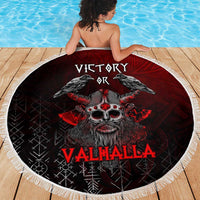 Victory Or Valhalla Beach Blanket Viking - Wonder Print Shop