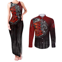 Victory Or Valhalla Couples Matching Tank Maxi Dress and Long Sleeve Button Shirt Viking - Wonder Print Shop