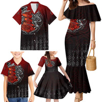 Victory Or Valhalla Family Matching Mermaid Dress and Hawaiian Shirt Viking - Wonder Print Shop
