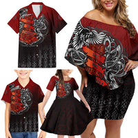 Victory Or Valhalla Family Matching Off Shoulder Short Dress and Hawaiian Shirt Viking - Wonder Print Shop