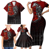 Victory Or Valhalla Family Matching Short Sleeve Bodycon Dress and Hawaiian Shirt Viking - Wonder Print Shop