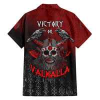 Victory Or Valhalla Family Matching Short Sleeve Bodycon Dress and Hawaiian Shirt Viking - Wonder Print Shop