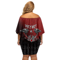 Victory Or Valhalla Off Shoulder Short Dress Viking - Wonder Print Shop