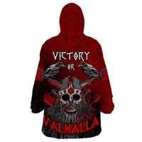 Victory Or Valhalla Wearable Blanket Hoodie Viking - Wonder Print Shop