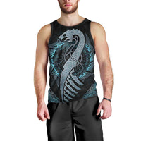 Dragon Viking With Runes Men Tank Top Blue Black - Wonder Print Shop