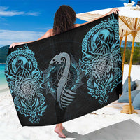 Dragon Viking With Runes Sarong Blue Black - Wonder Print Shop