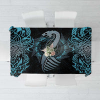 Dragon Viking With Runes Tablecloth Blue Black - Wonder Print Shop