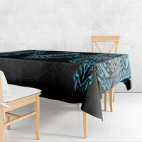 Dragon Viking With Runes Tablecloth Blue Black - Wonder Print Shop