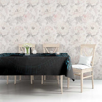 Dragon Viking With Runes Tablecloth Blue Black - Wonder Print Shop