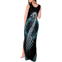 Dragon Viking With Runes Tank Maxi Dress Blue Black - Wonder Print Shop