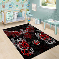 Raven And Norse Runes Area Rug Viking - Wonder Print Shop