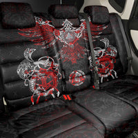 Raven And Norse Runes Back Car Seat Cover Viking - Wonder Print Shop