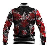 Raven And Norse Runes Baseball Jacket Viking - Wonder Print Shop