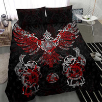 Raven And Norse Runes Bedding Set Viking - Wonder Print Shop